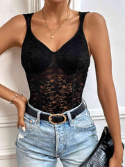 Tied Open Back Sleeveless Bodysuit