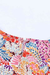 Floral Print Long Puff Sleeve Blouse