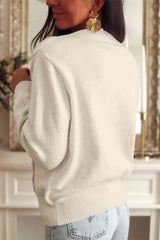 Round Neck Long Sleeve Cardigan