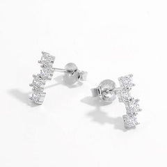 925 Sterling Silver Inlaid Zircon Stud Earrings
