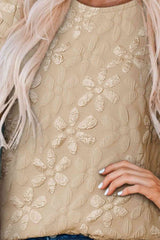 Puff Sleeve Round Neck Blouse